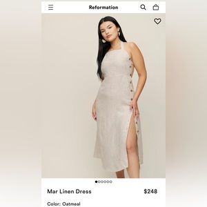 NWT Reformation Mar Linen dress Size 0